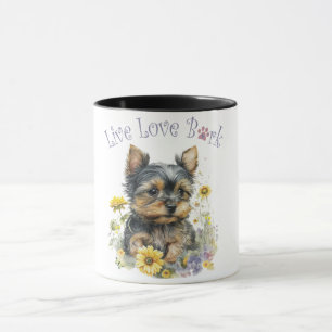 Yorkie Dog Mama Floral Tasse