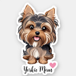 Yorkie Dog Mom Aufkleber