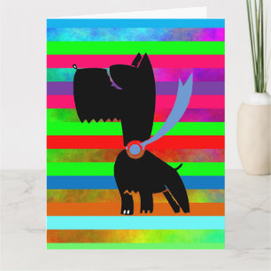 YORKIE DOG RAINBOW GIANT BIRTHDAY CARD KARTE