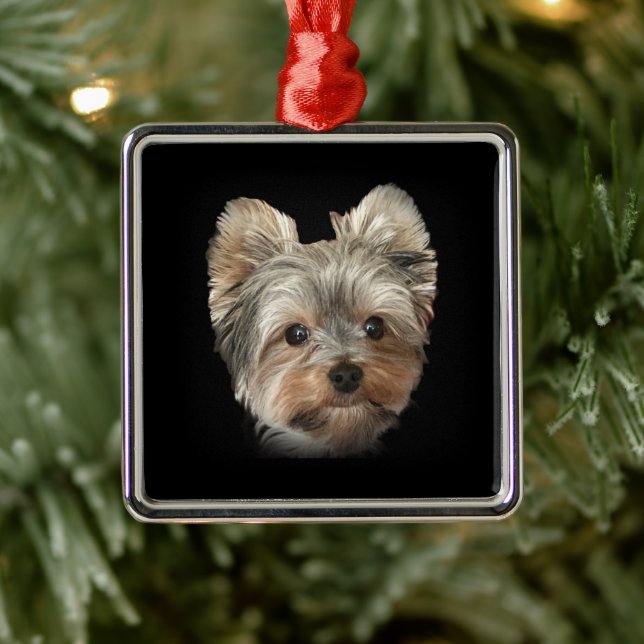 Yorkie Dog Wireless-Ladegerät Ornament Aus Metall (Baum)