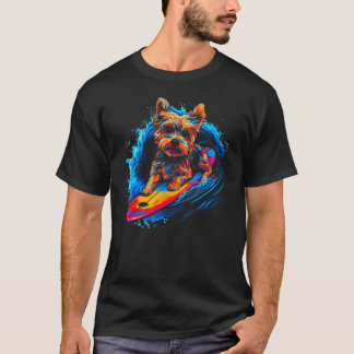 Yorkie Dog Yorkshire Terrier Surfing 1 T-Shirt