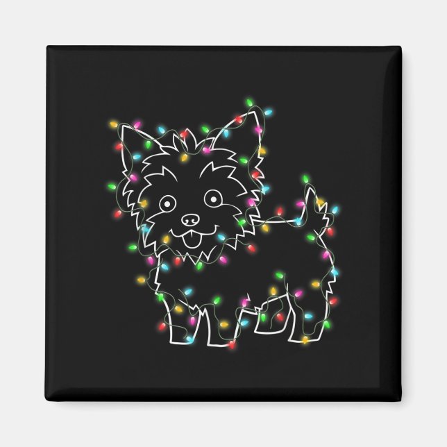 Yorkie Dogs Tree Christmas Sweater Xmas Pet Animal Magnet (Vorne)