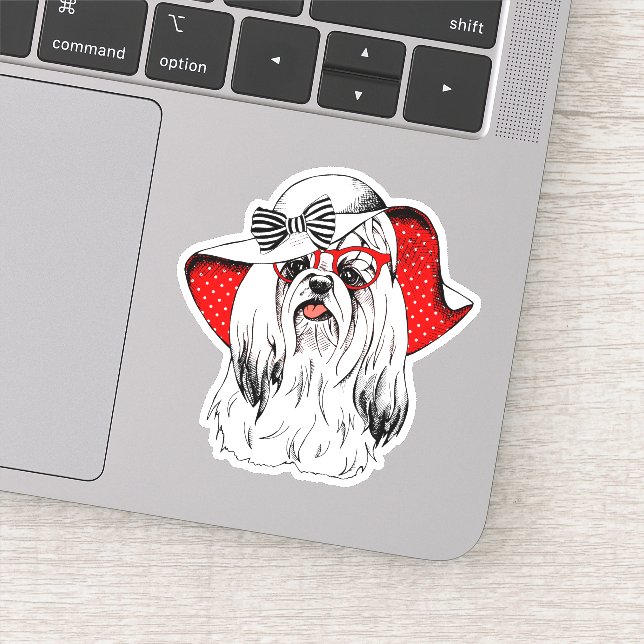 Yorkie Fashion Shoot Aufkleber (Detail)