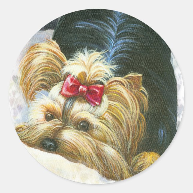 Yorkie Flüchtige Blick a Boo Stickers Yorkshire Te (Vorderseite)