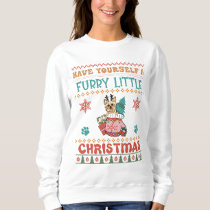 Yorkie Furry Little Christmas Sweatshirt