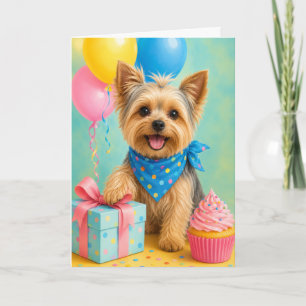 Yorkie Geburtstag Süßer Yorkshire Terrier Geburtst Karte