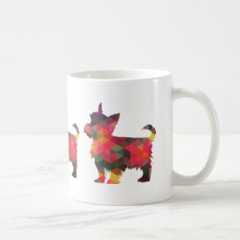 Yorkie Geometric Pattern Silhouette Multi Kaffeetasse