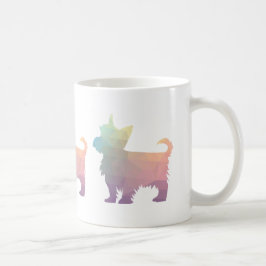 Yorkie Geometric Pattern Silhouette Pastel Kaffeetasse