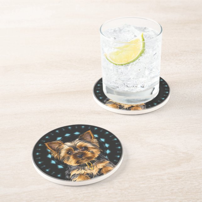 Yorkie Getränkeuntersetzer (Seite)