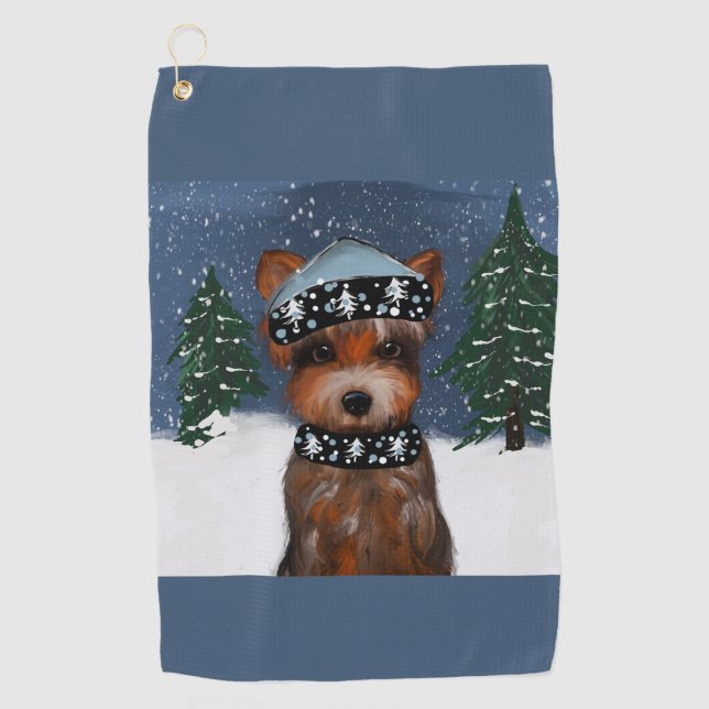 Yorkie Golfhandtuch (Vorderseite)