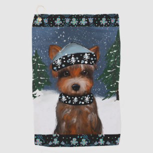 Yorkie golfhandtuch