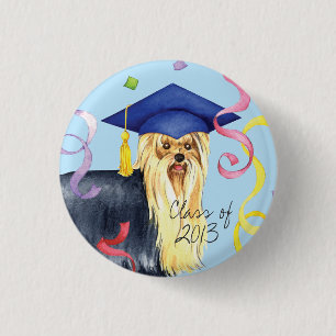 Yorkie Graduate Button