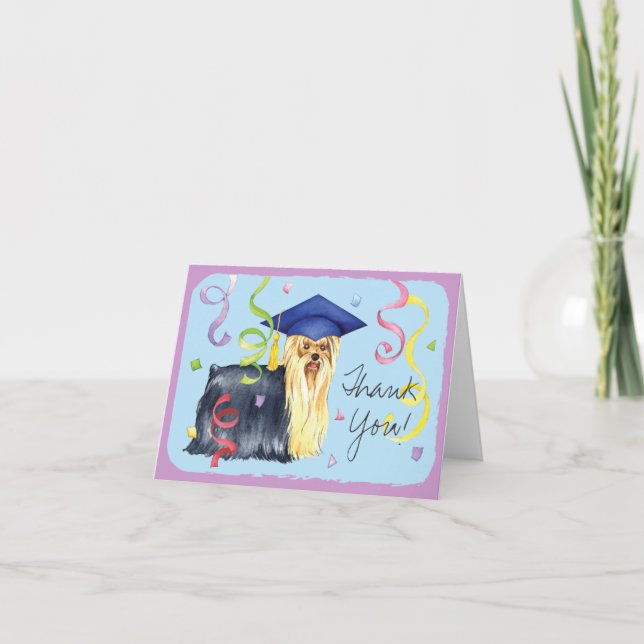 Yorkie Graduate Karte (Vorderseite)
