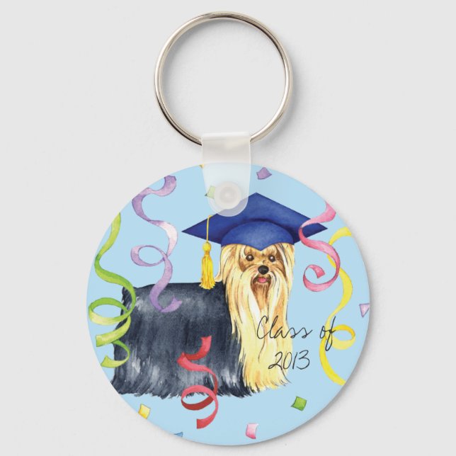 Yorkie Graduate Schlüsselanhänger (Vorderseite)