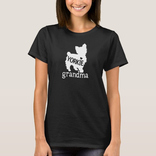 Yorkie Grandma Niedlich Yorkie Dog Mama Weihnachte T-Shirt (Vorderseite)