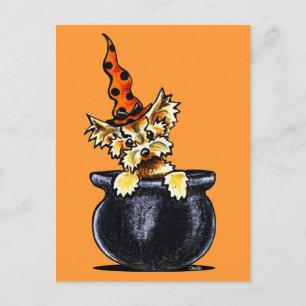 Yorkie Halloween Good Hexe Off-Leash Art™ Postkarte