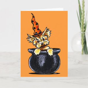 Yorkie Halloween gute Hexe Weg-Leine Art™ Karte