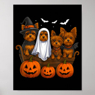 Yorkie Halloween Lustiger Yorkshire Terrier Hund T Poster