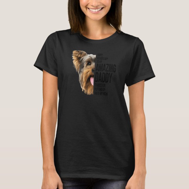 Yorkie Happy Vathers Day zu meinem Phantastischen  T-Shirt (Vorderseite)