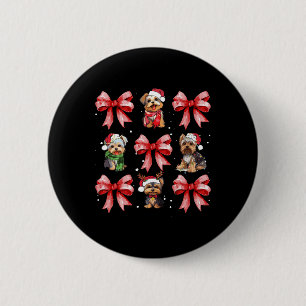 Yorkie Hogs Niedlich Coquette Bow Christmas Pet An Button