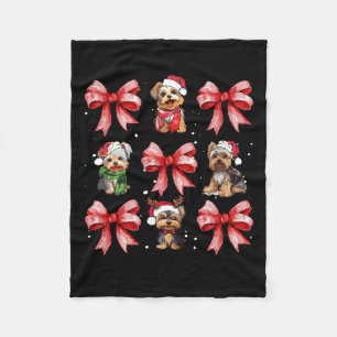Yorkie Hogs Niedlich Coquette Bow Christmas Pet An Fleecedecke