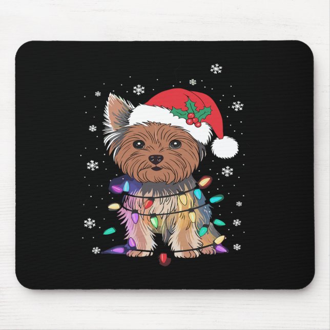 Yorkie Hogs TreChristmas Sweater Xmas Tier Tier Ti Mousepad (Vorne)