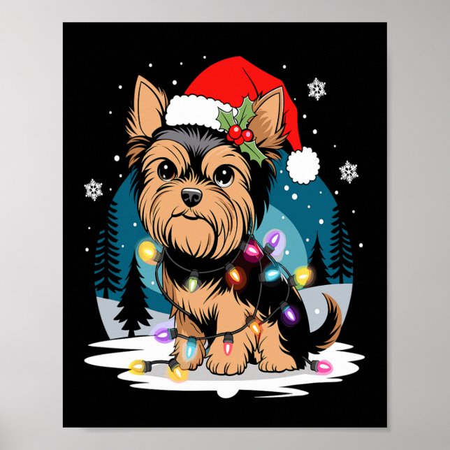 Yorkie Hogs TreChristmas Sweater Xmas Tier Tier Ti Poster (Vorne)