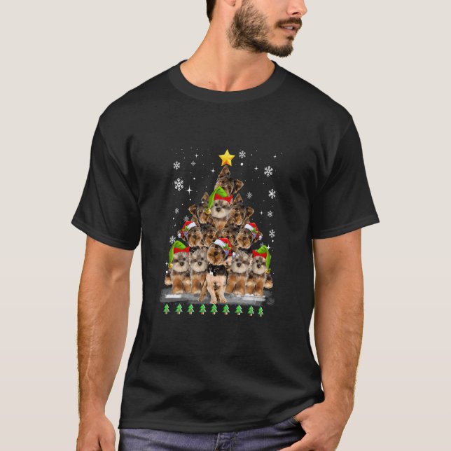 Yorkie Hogs TreChristmas Sweater Xmas Tier Tier Ti T-Shirt (Vorderseite)