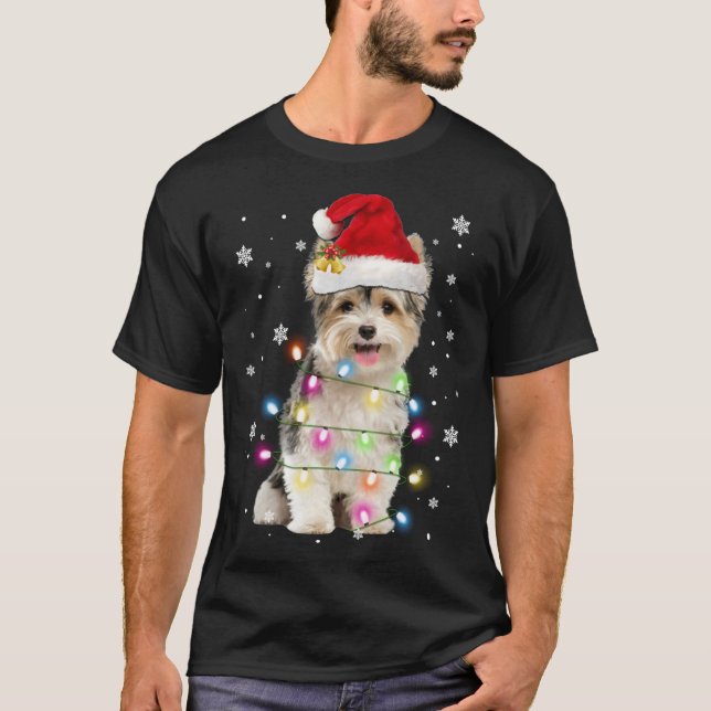Yorkie Hogs TreChristmas Sweater Xmas Tier Tier Ti T-Shirt (Vorderseite)