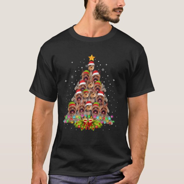 Yorkie Hogs TreChristmas Sweater Xmas Tier Tier Ti T-Shirt (Vorderseite)