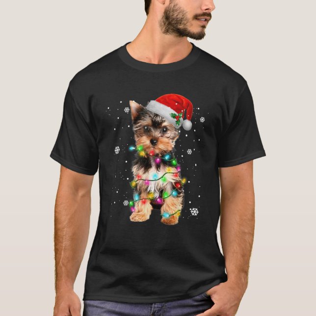 Yorkie Hogs TreChristmas Sweater Xmas Tier Tier Ti T-Shirt (Vorderseite)