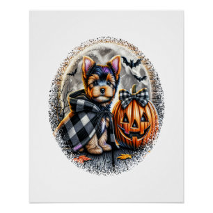 Yorkie-Hund Halloween Poster