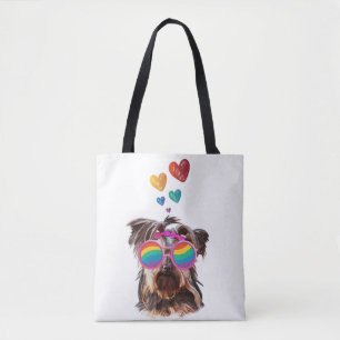 Yorkie Hund mit Herzen Valentinstag