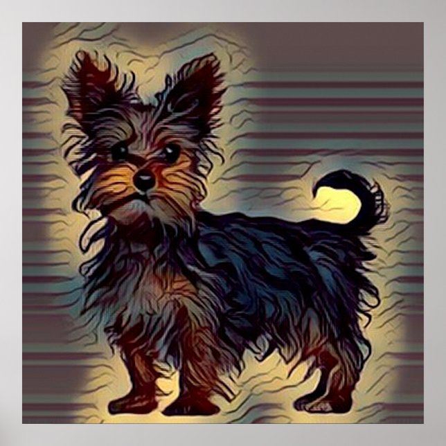 Yorkie-Hund niedlicher Yorkshire-Terrier Pop Poster (Vorne)