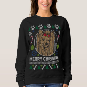 Yorkie Hund züchten Ugly Christmas Sweater Sweatshirt