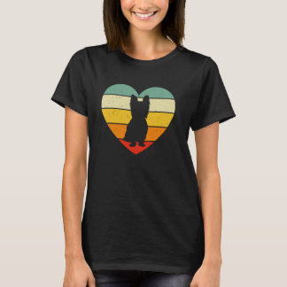Yorkie Hunde Liebe Retro Vintage Herz Yorkshire Te T-Shirt