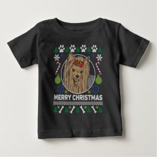 Yorkie Hundezucht-hässliche Weihnachtsstrickjacke Baby T-shirt