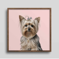 Yorkie Illustration Wall Art Wohngestaltung Dog Pi