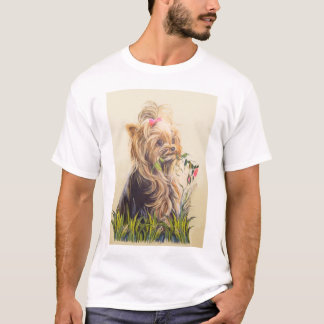 "Yorkie im Garten " T-Shirt