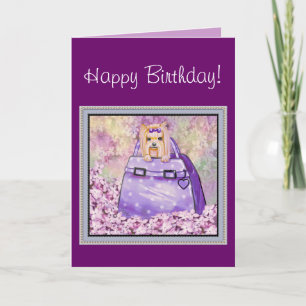 Yorkie in Lilacs Geburtstagskarte Karte