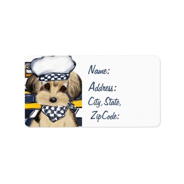 Yorkie Koch Adressaufkleber (Vorne)