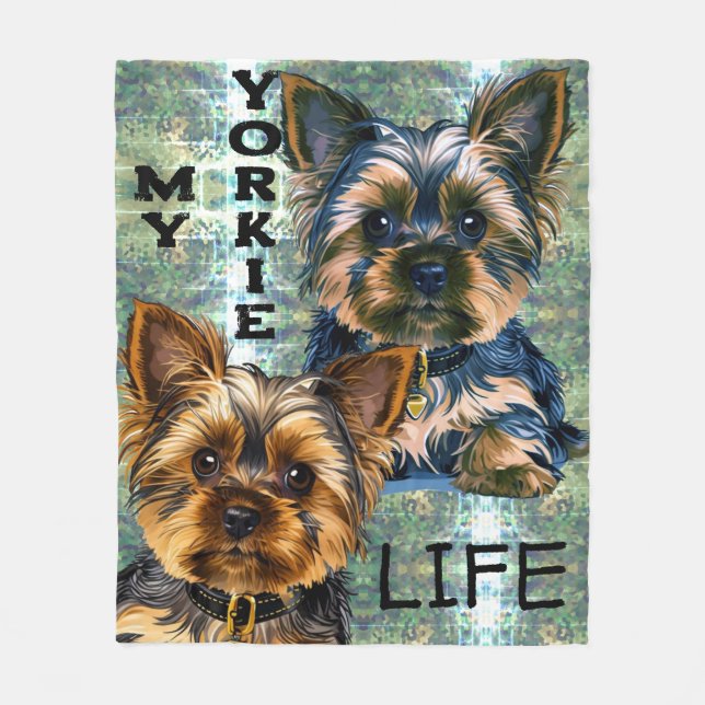 Yorkie Life Fleecedecke (Vorderseite)