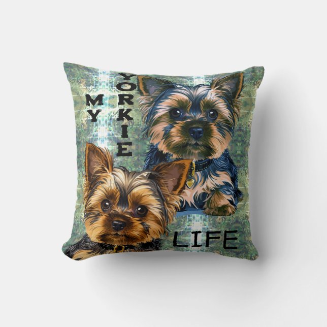 Yorkie Life Kissen (Vorderseite)