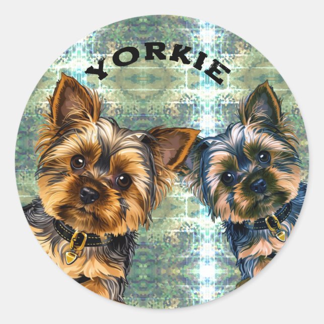 Yorkie Life Runder Aufkleber (Vorderseite)