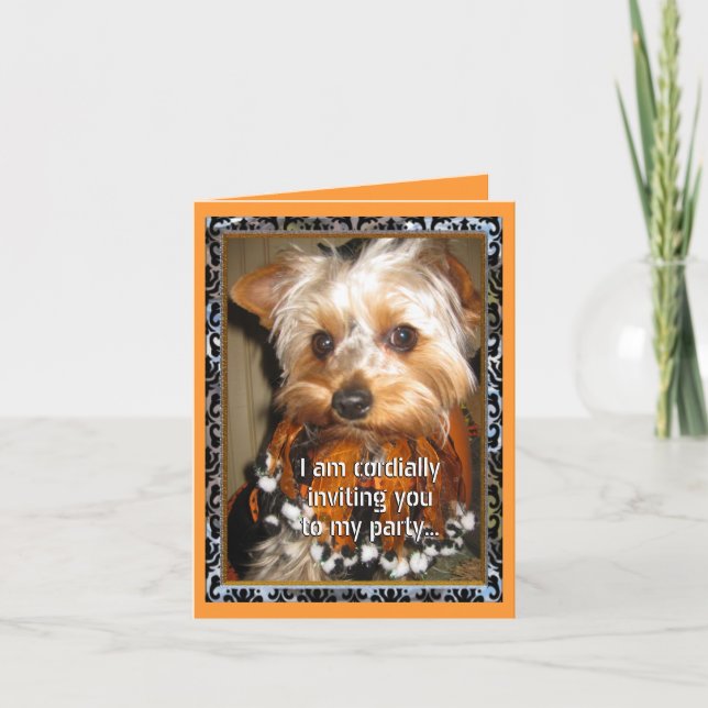 Yorkie Likör laden ein Einladung (Vorderseite)