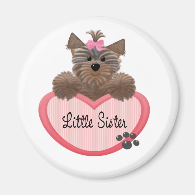Yorkie Little Sister Magnet (Vorne)