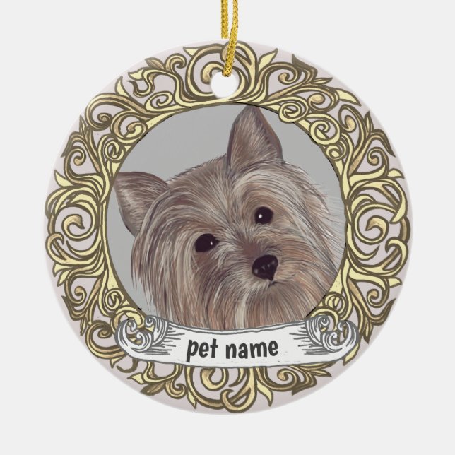 Yorkie Love Memory-Ornament Keramik Ornament (Vorne)