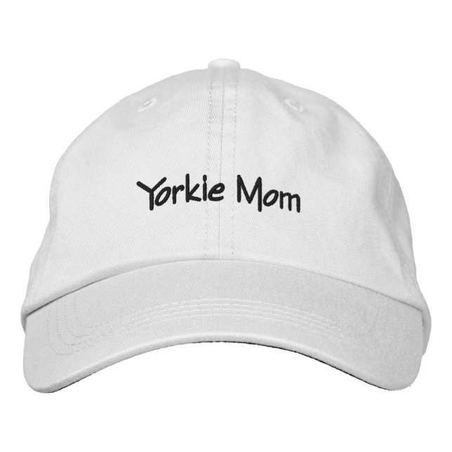 Yorkie-Mama bestickte Baseballkappe (Vorderseite)