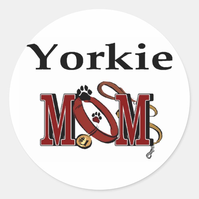 Yorkie Mama Geschenke Runder Aufkleber (Vorderseite)