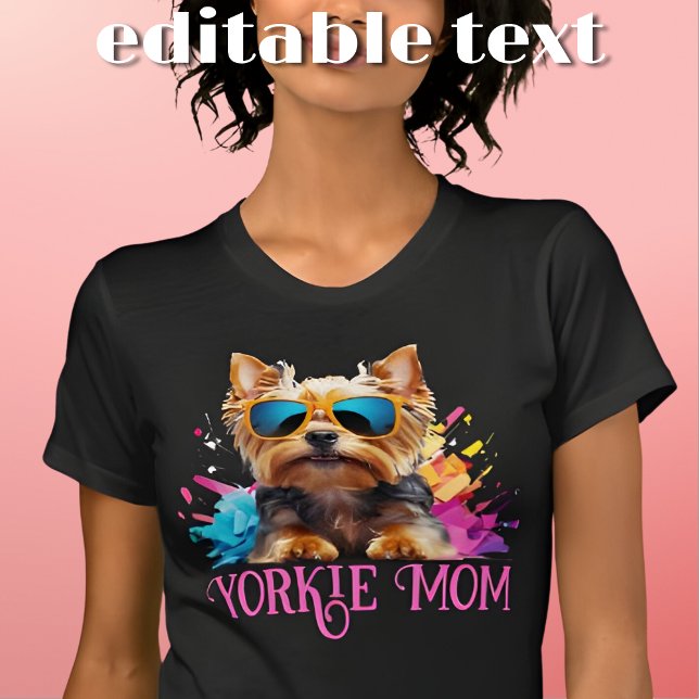 Yorkie Mama Hund Sonnenbrille T-Shirt (Von Creator hochgeladen)